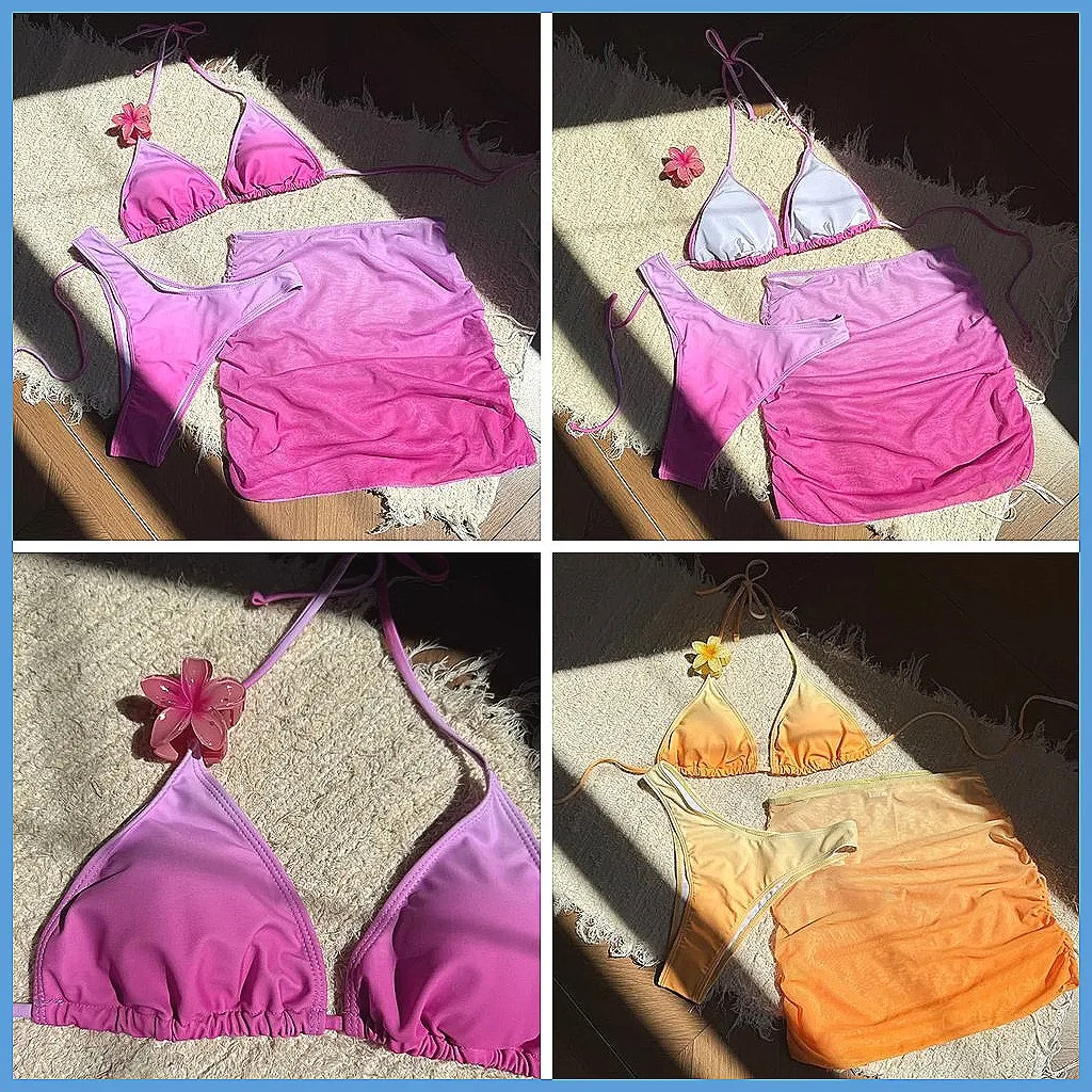 

2026 Sexy Brazilian Bikini Set for Women - 3 Piece Swimwear, Beach & Pool Bathing Suits