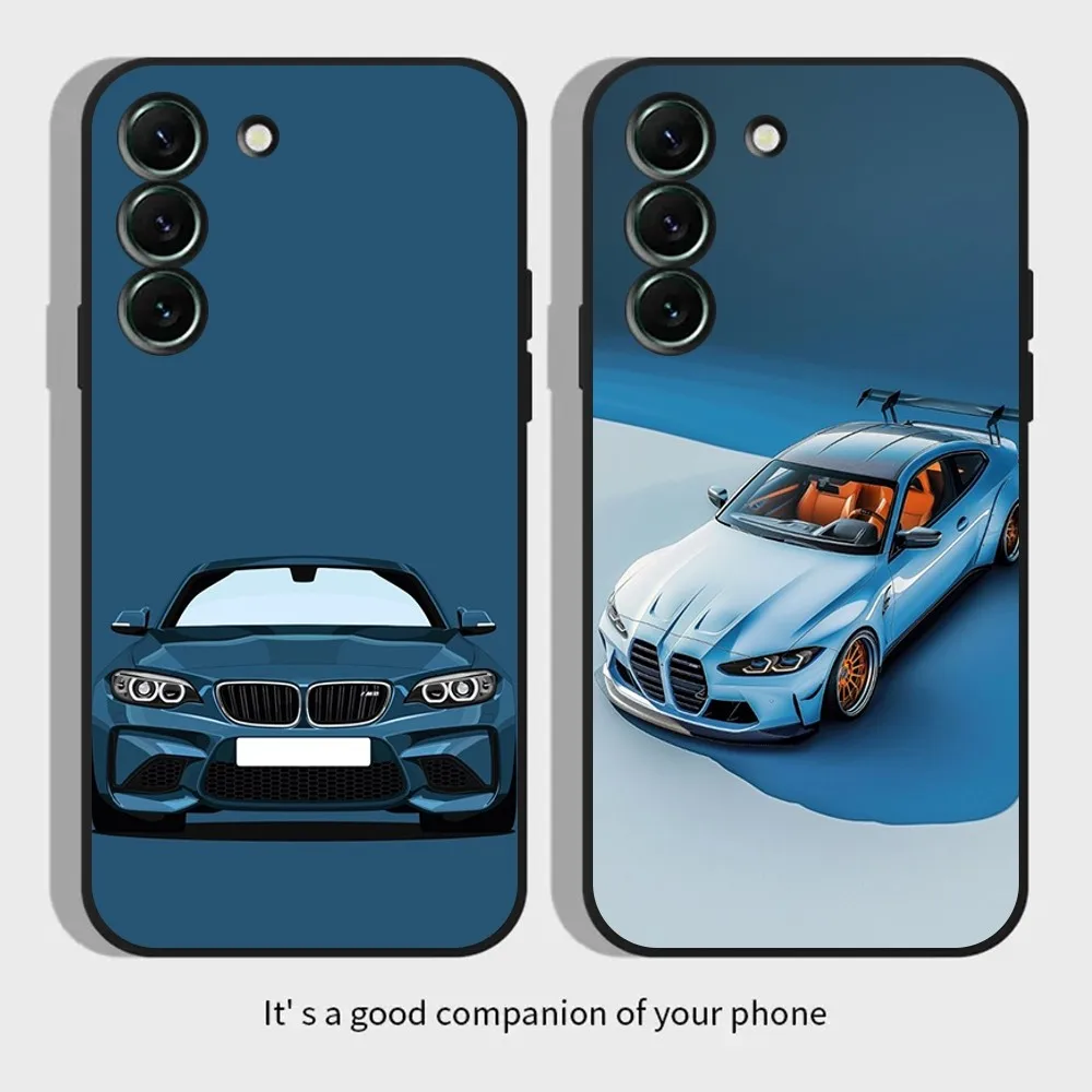 Blue Red Car For B-BMWs-S Phone Case for SamsungS24,S23,S22,S21,S20 Ultra Pro S10,S30Plus,20 Ultra Black Cover