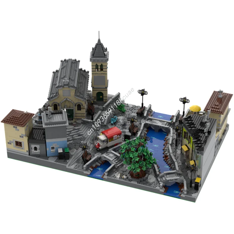 9179 stücke MOC Italienischen Dorf Cityed Modell Bausteine Spielzeug Architektur DIY Bildung Ziegel Kinder Weihnachten Geschenke Geburtstag