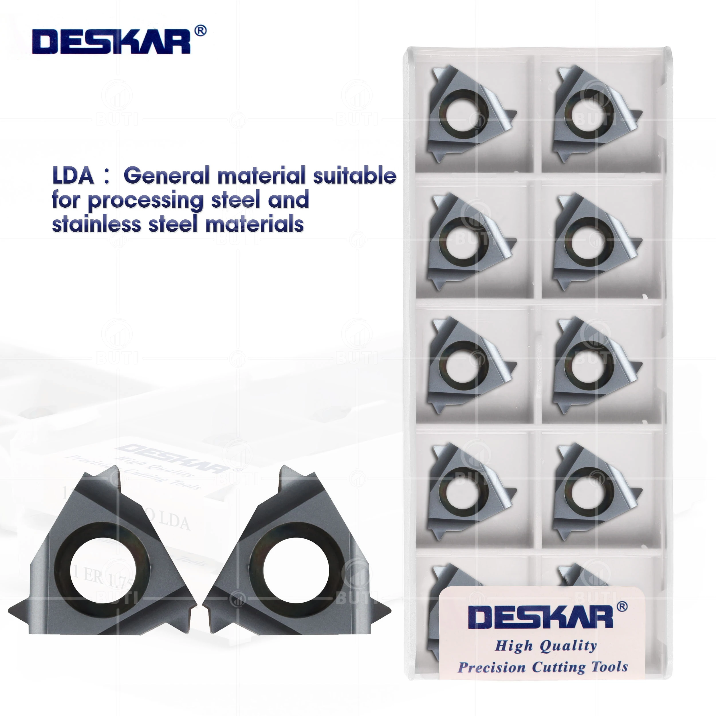 

DESKAR 100% Original 11IR 11ER 0.5 0.75 1.0 1.5 2.0ISO 2.5ISO LDA High-quality CNC Lathe Cutter Threading Carbide Inserts Tools