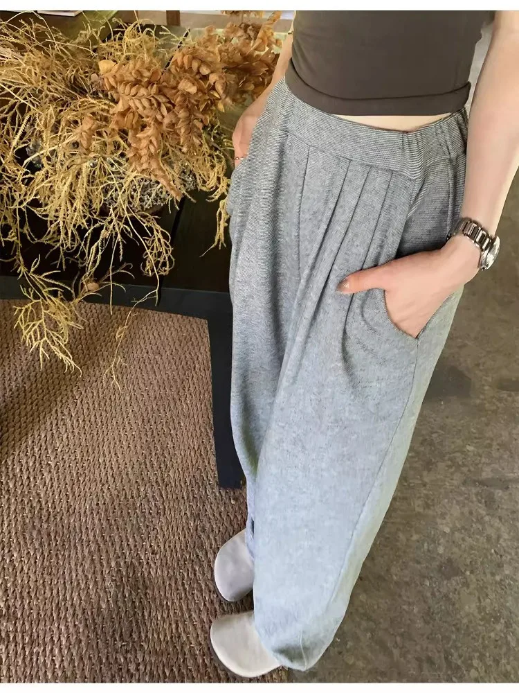 

Seeyouiceland Вязаные спортивные брюки Moon aped Camere, повседневные, с высокой талией, из смесовой ткани (хлопок, полиэстер, спандекс), удобные, женские