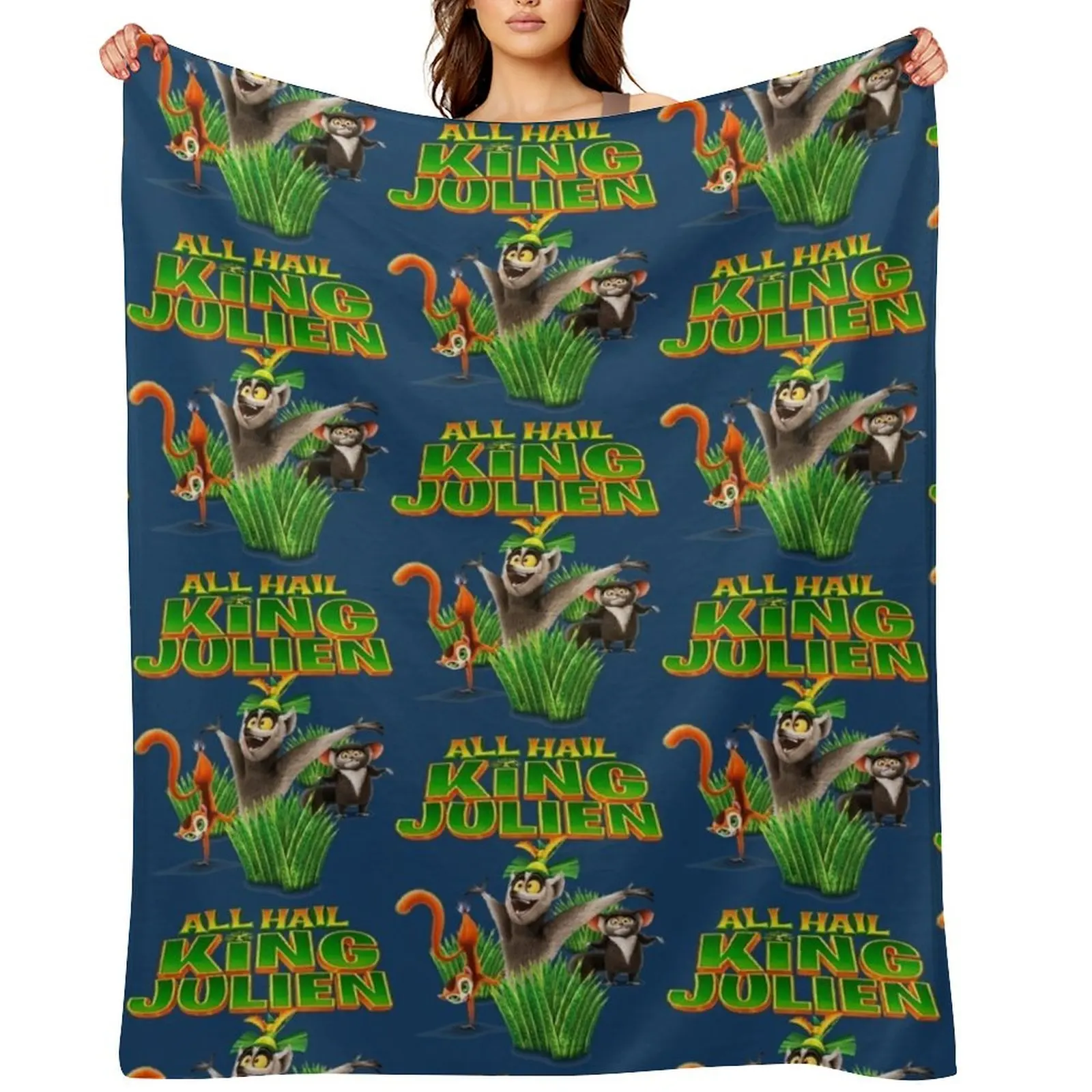 

all hail king julien gift for fans all hail king julien crimson Throw Blanket For Sofa Thin Furry Sofa Quilt Baby Blankets