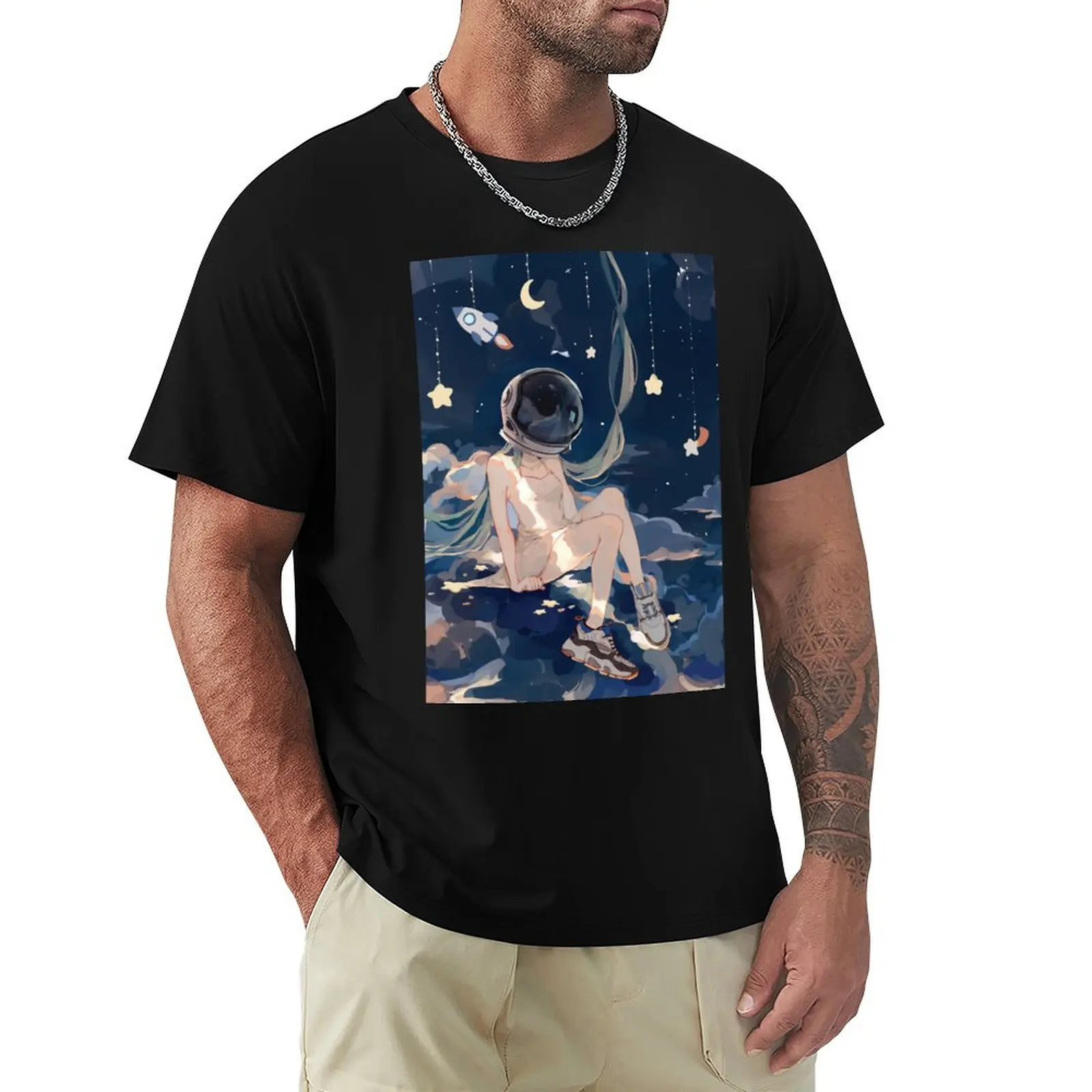 

Astronaut Miku T-Shirt sports fans designer shirts shirts graphic tee mens fashion