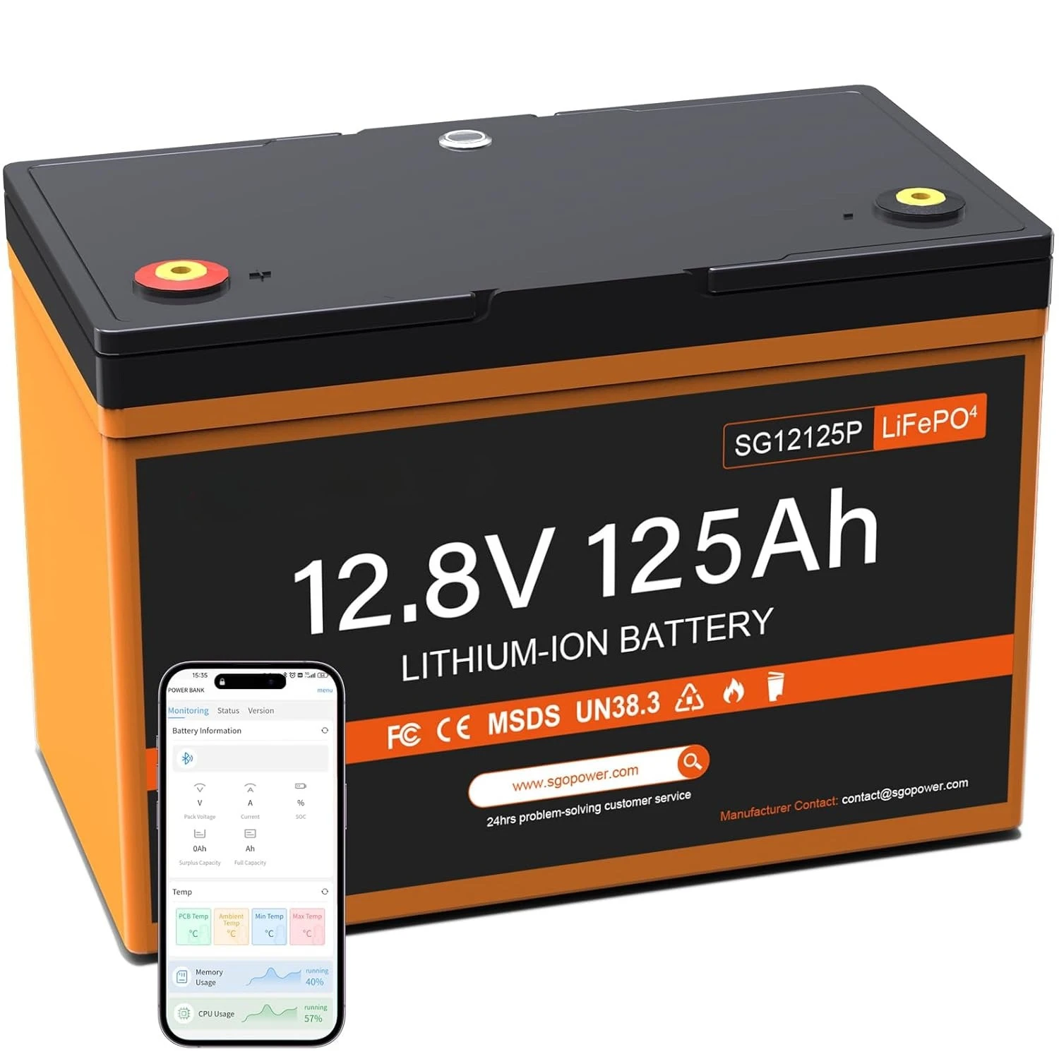 

Литиевая аккумуляторная батарея LiFePO4 12В 125Ач глубокого разряда, типоразмер 31, с BMS 100А для автодомов, морского транспорта, троллинговых моторов, лодок, под заказ