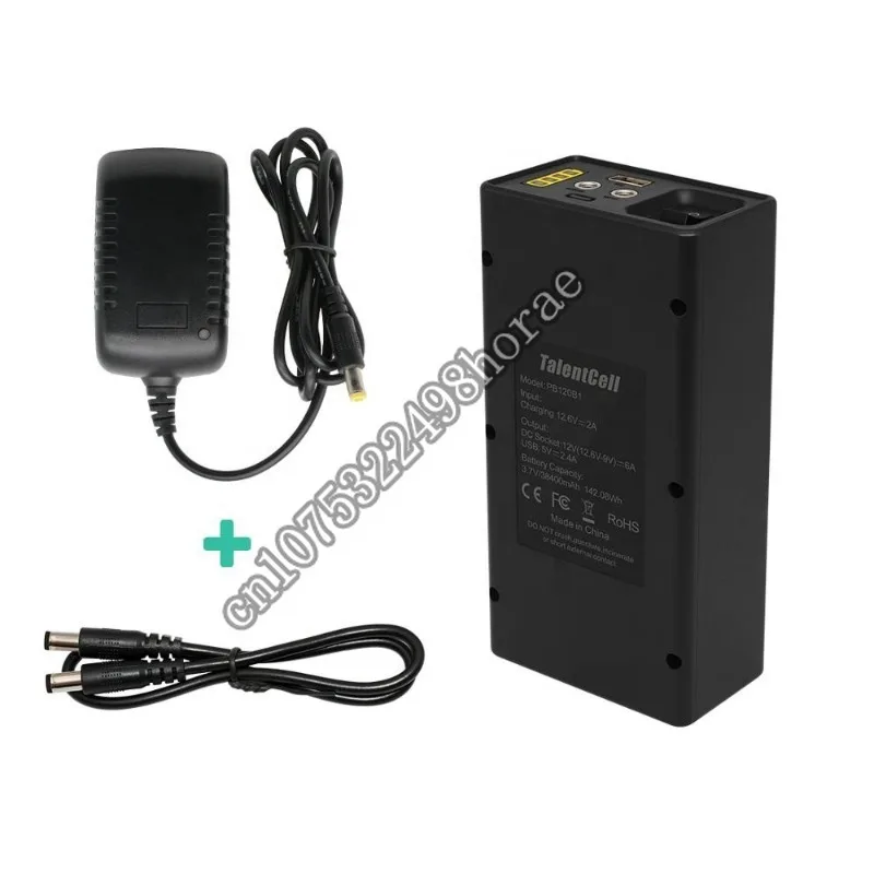 Imagem -03 - Talentcell 12v 12800mah 142.08wh Recarregável Íon de Lítio dc Fonte de Alimentação Carregador de Bateria para Cpap