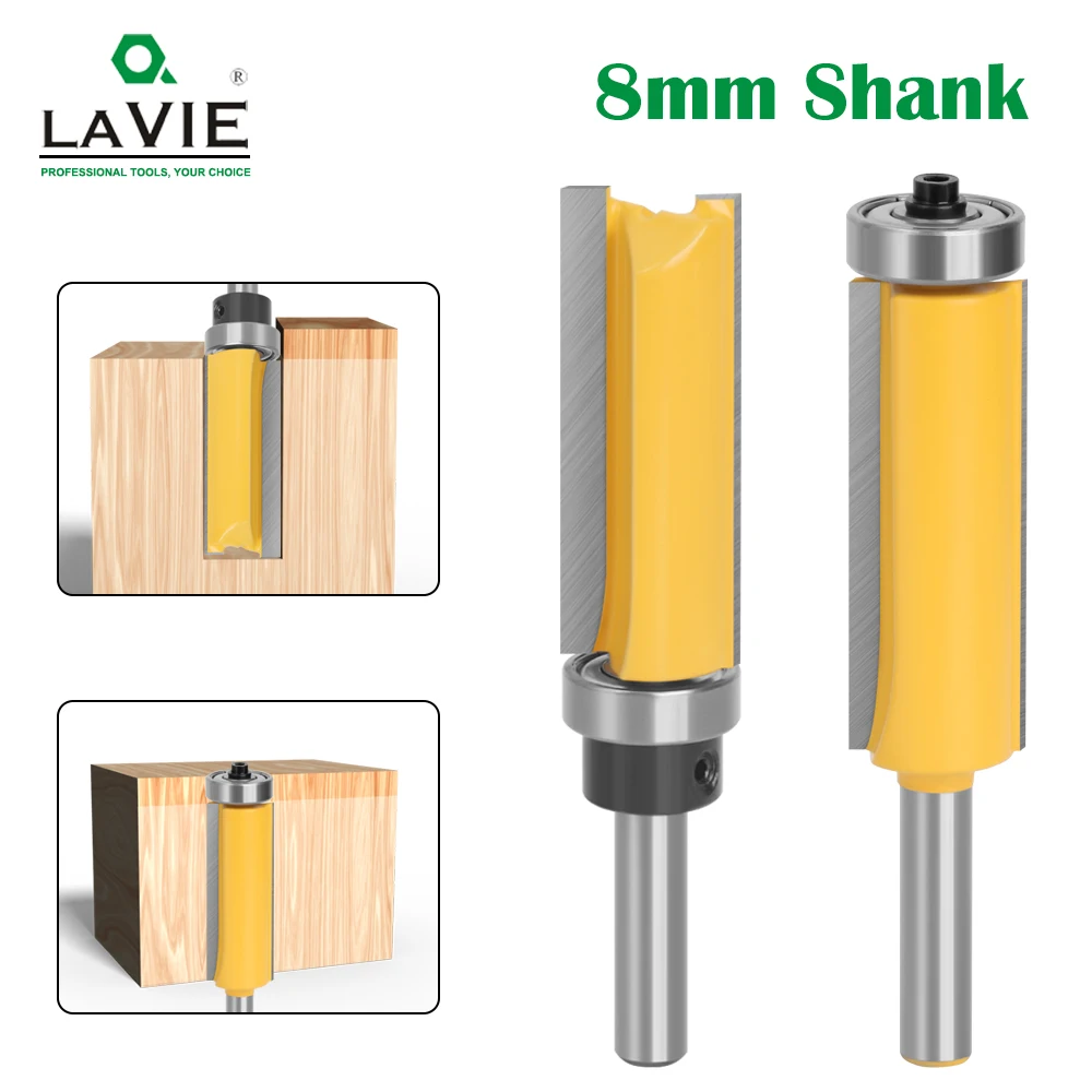 Lavie-flush Trim Padrão Router Bit Bits de Rolamento Superior e Inferior Fresa para Madeira Cortadores de Madeira Mc02214 mm 1pc