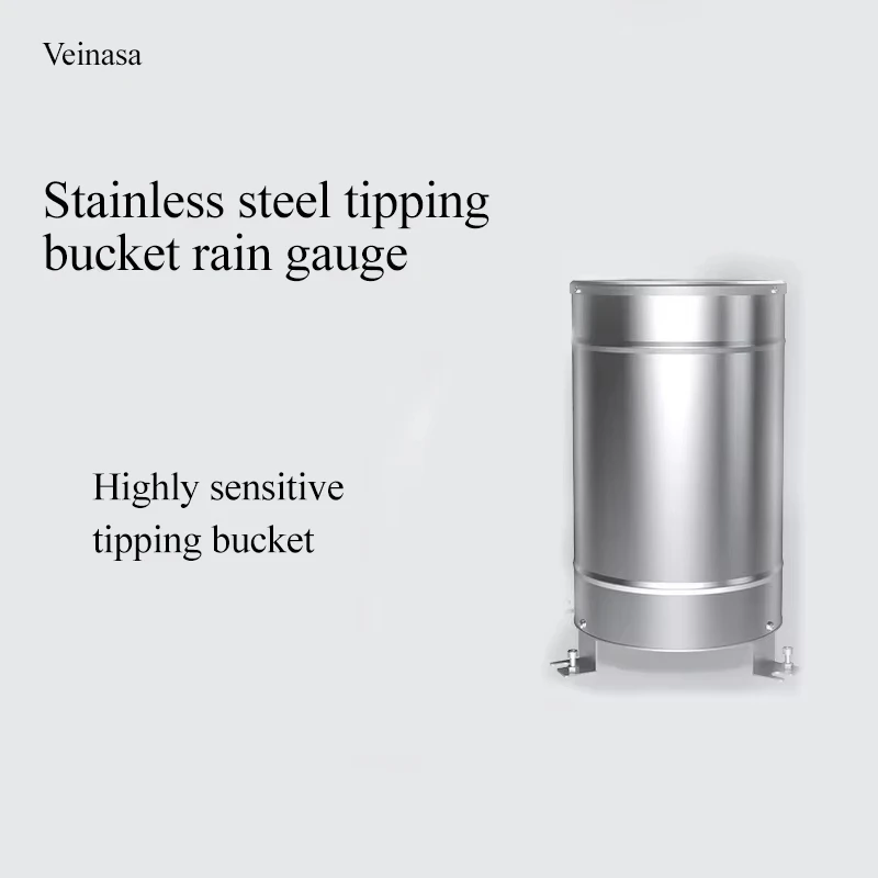 2026 New Veinasa-RS04 Tipping Bucket Rain Gauge All Stainless Steel Single Tipping Bucket for Agriculture and Forestry
