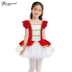 Girls Ballet Dance Dress Tutu Leotard Ballerina Dress Party Christmas Cosplay Costume Short Sleeve Shiny Sequin Princess Dresses