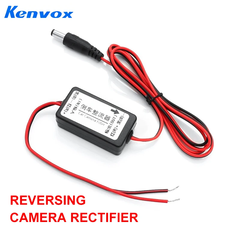 Car Rear View Rectifier, 12V DC Power Relay Capacitor Filter Connector for Backup Auto Car Camera Filter Solve Ripple Splash