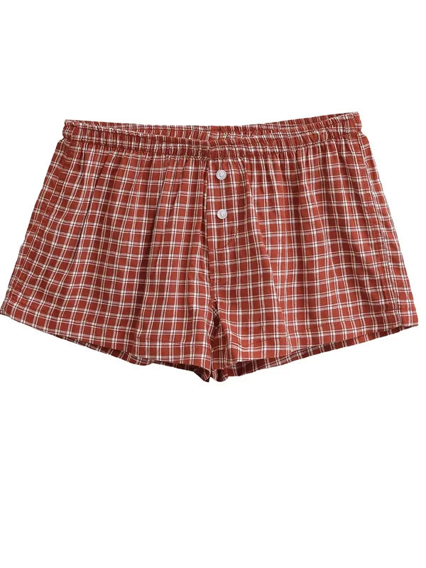 미국 스타일 핫걸 로우 웨이스트 엘라스틱 허리 투 버튼 캐주얼 반바지 여성 여름 루즈 슬리밍 홈 핫팬츠