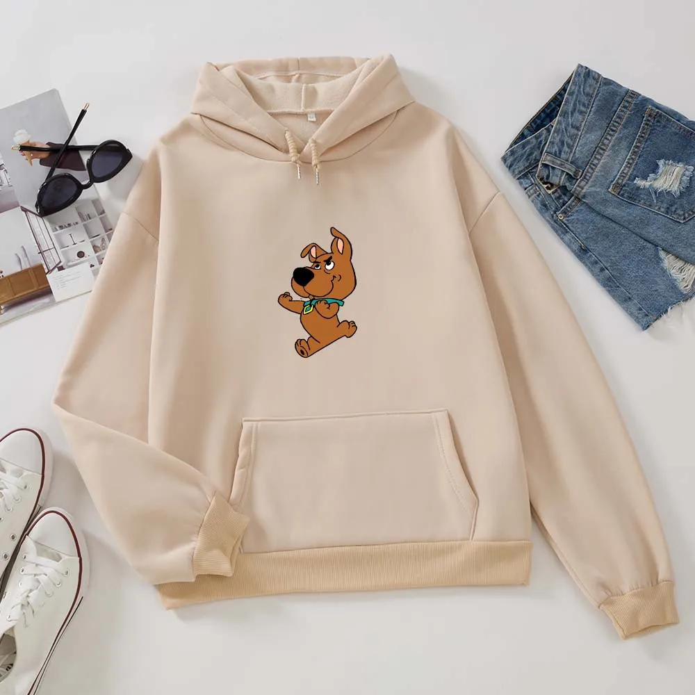 Kawaii Cartoon Dog Print Hooded Plus Size Sweatshirt Women Hoodies Harajuku Long Sleeve Female Pullover Casual Clothes Tops