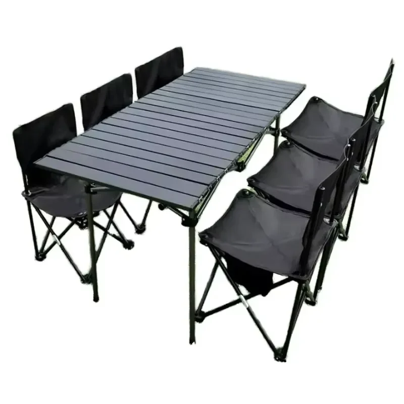 Modern Design Outdoor Furniture Portable Folding Table and Chair Set Aluminum Alloy for Camping Picnics Parks