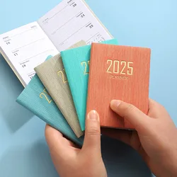 2025-2025 A7 Mini Agenda Book Portable Diary Weekly Planner Notebooks To Do List English Notepad With Calendar School Supplies