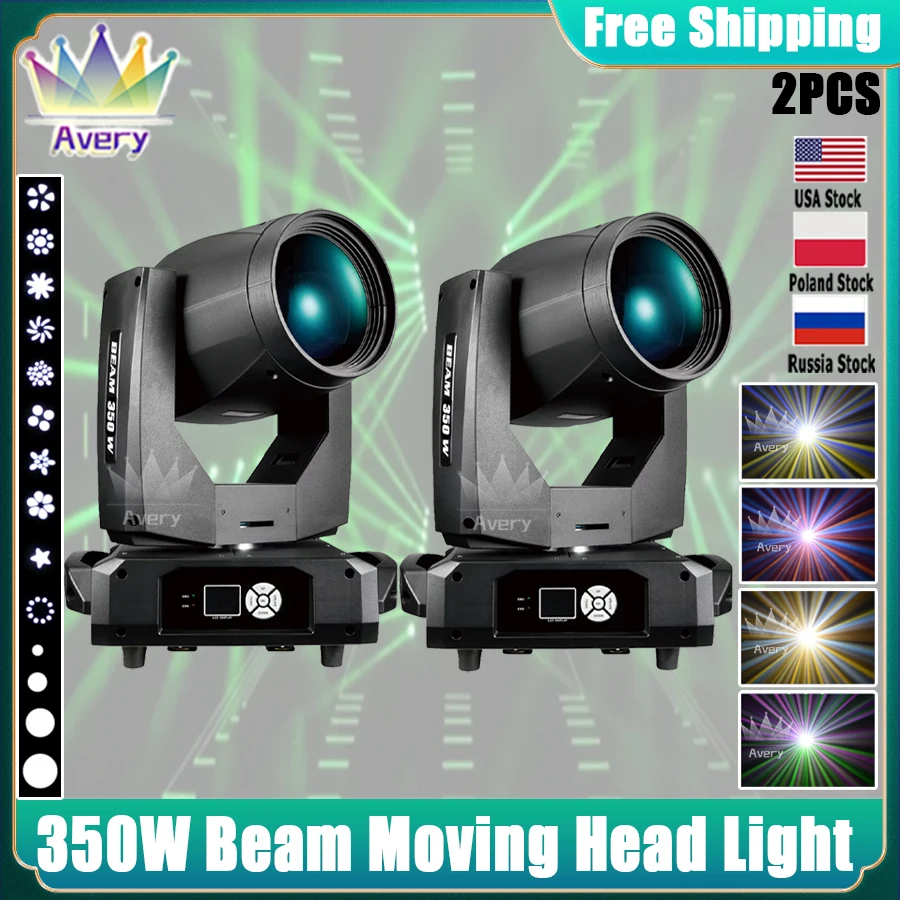 0 Tax 2Pcs New 17R 350W  Beam Moving Head Light DMX512 Sound Control DJ Disco Music Party Bar Stage Lights Moving