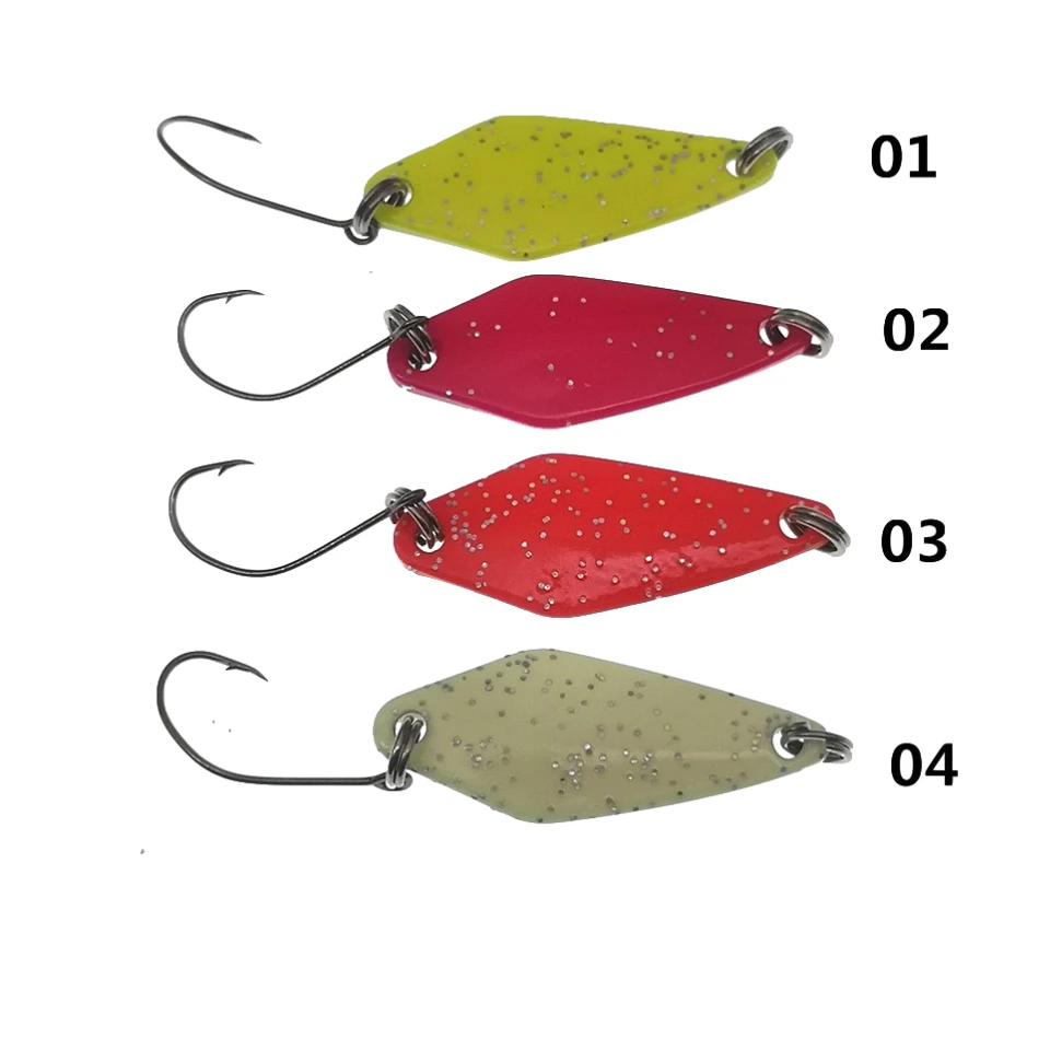 MUKUN 3.5g 5g Fishing Tackle Bait Fishing Metal Spoon Lure Bait For Trout Bass Spoons Small Hard Sequins Spinner Spoon