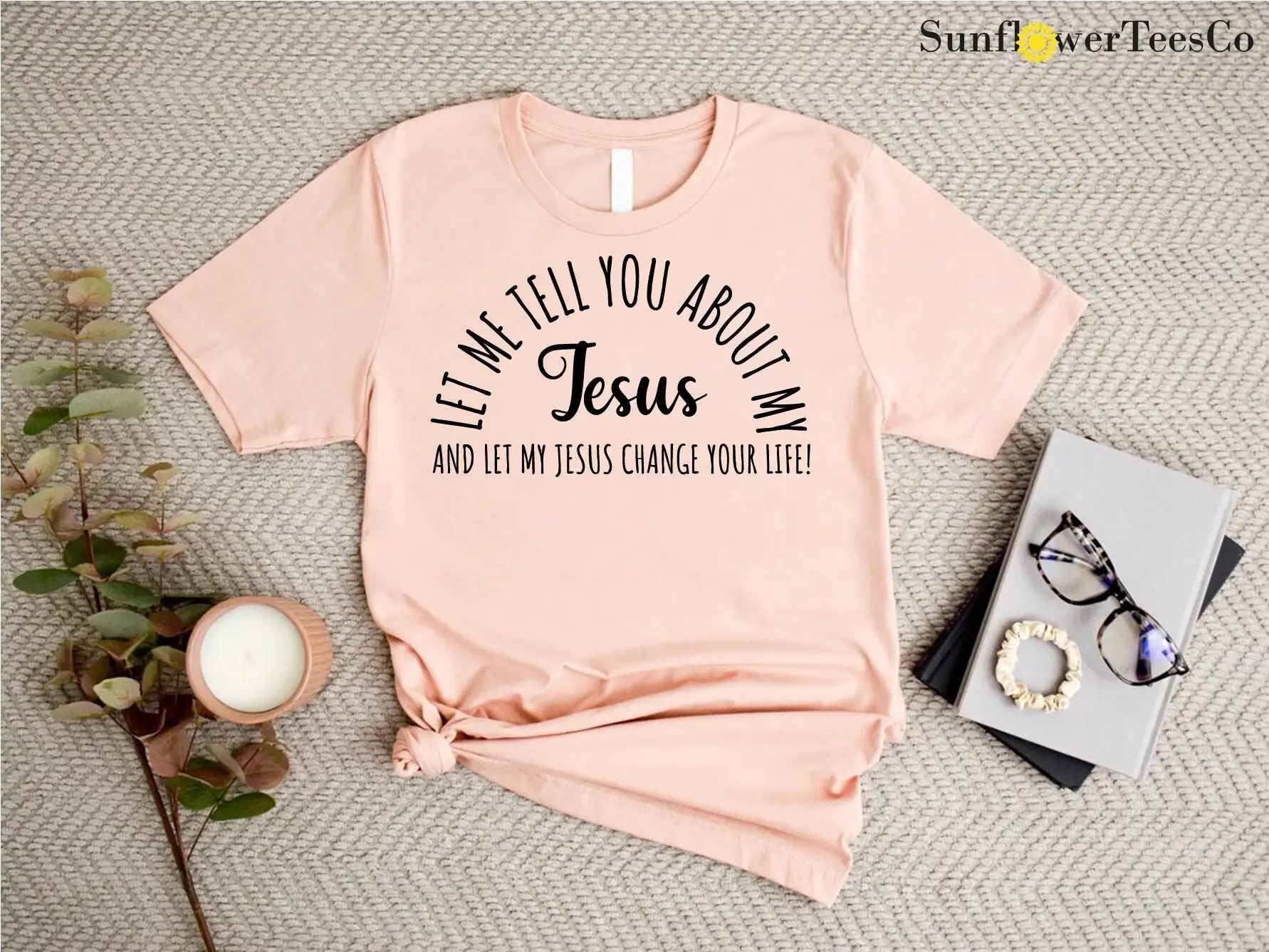 تي شيرت يسوع دعني أن أخبرك عن حبتي المرأة المسيحية الدينية ماما #1