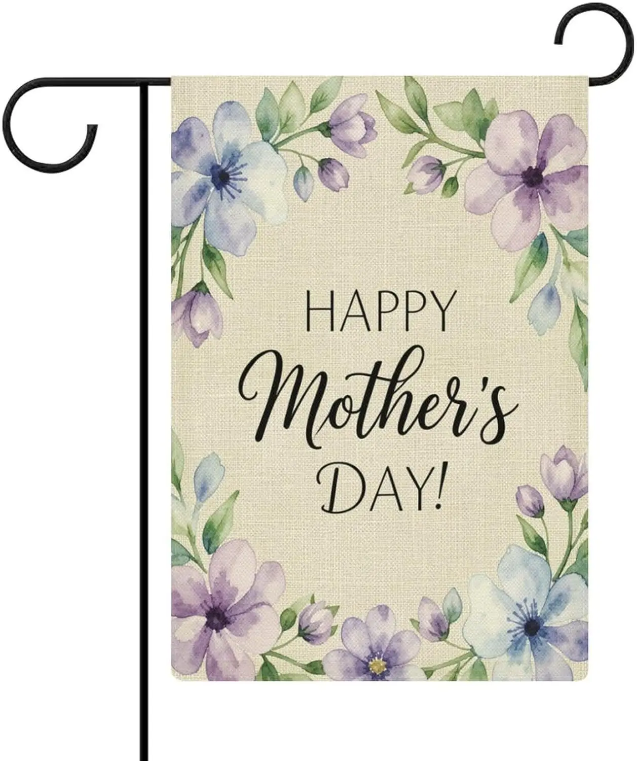12x18 Inch Happy Mother's Day Violet Garden Flag Double Sided Vertical Burlap Yard Decor AAS