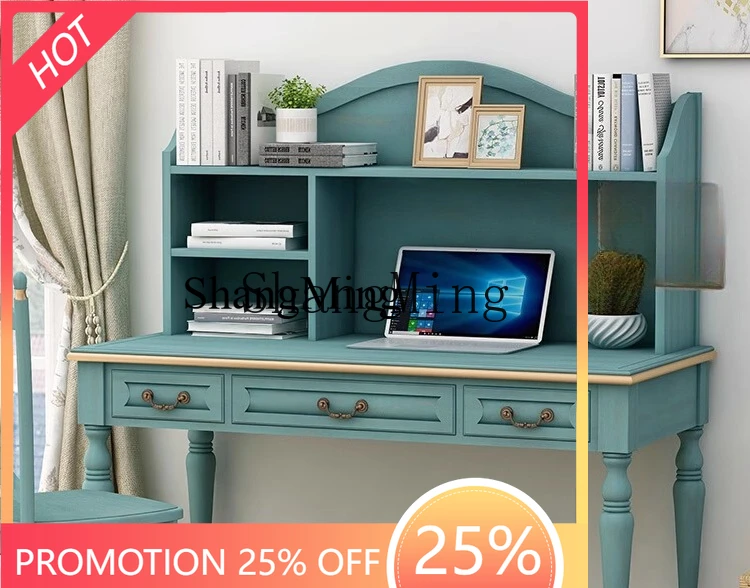 

SM Mediterranean style desk home living room study table retro office desk and chair combination