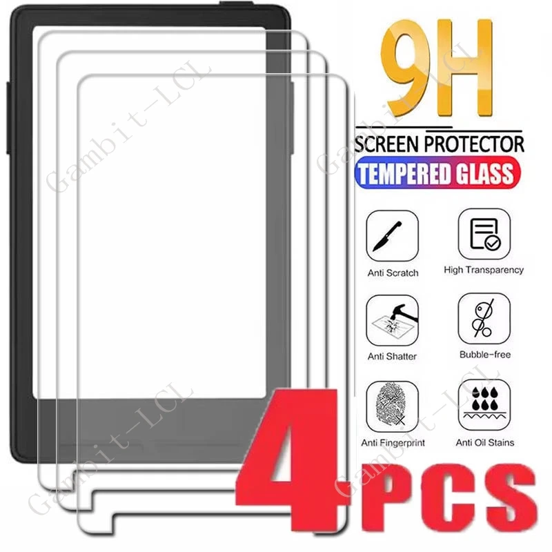 1/4 peças de vidro temperado para XTEINK X4 X3, película protetora para leitor de e-book portátil XTEINKX4 XTEINKX3, capa protetora de tela