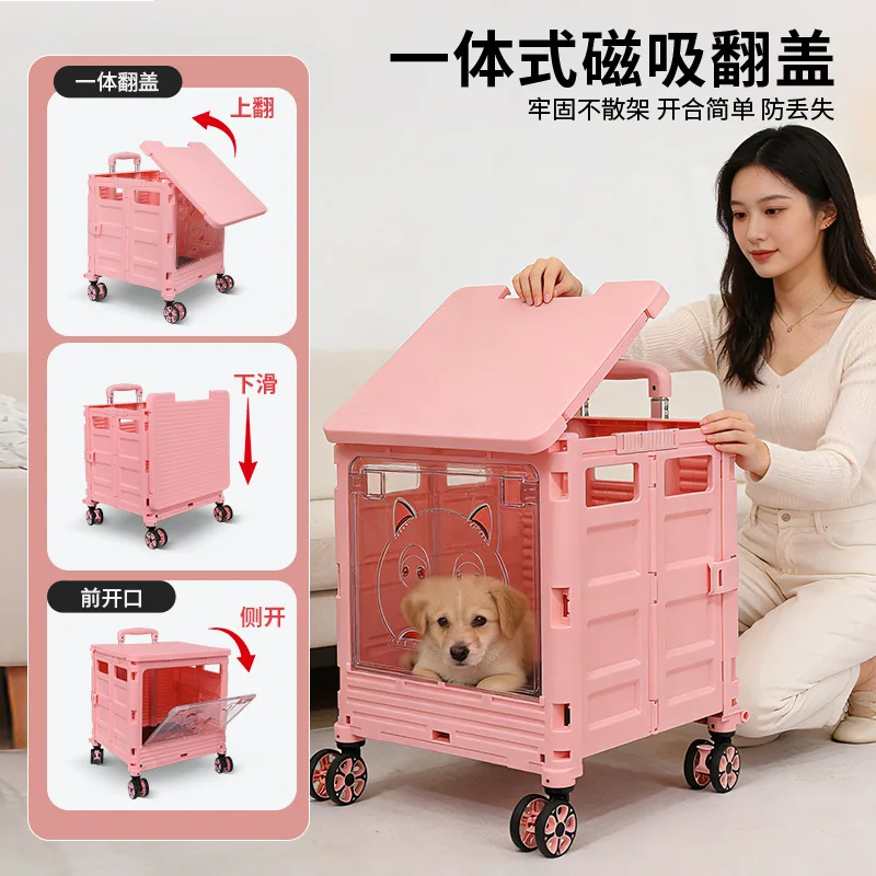 Carrito doble plegable para perros pequeños y gatos – Ligero y práctico - imagen 2