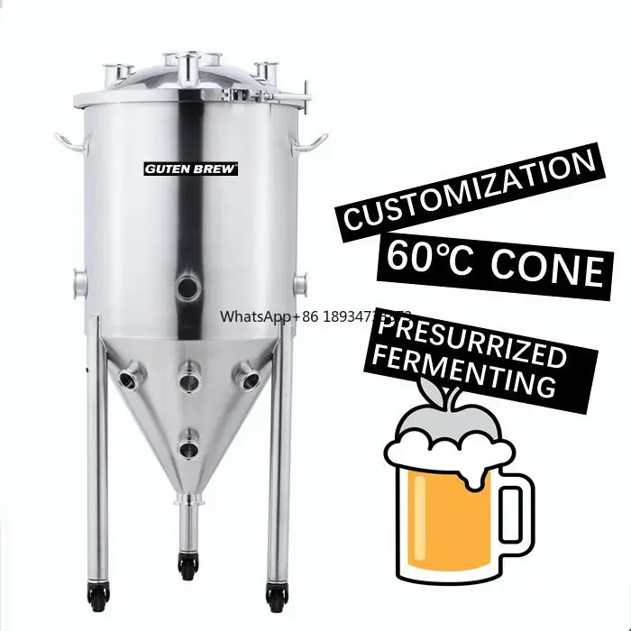 Stainless steel 304 Conical Fermentor 30L-105L Tank Fermenter with Chiller for home brewing Beer fermentation tank