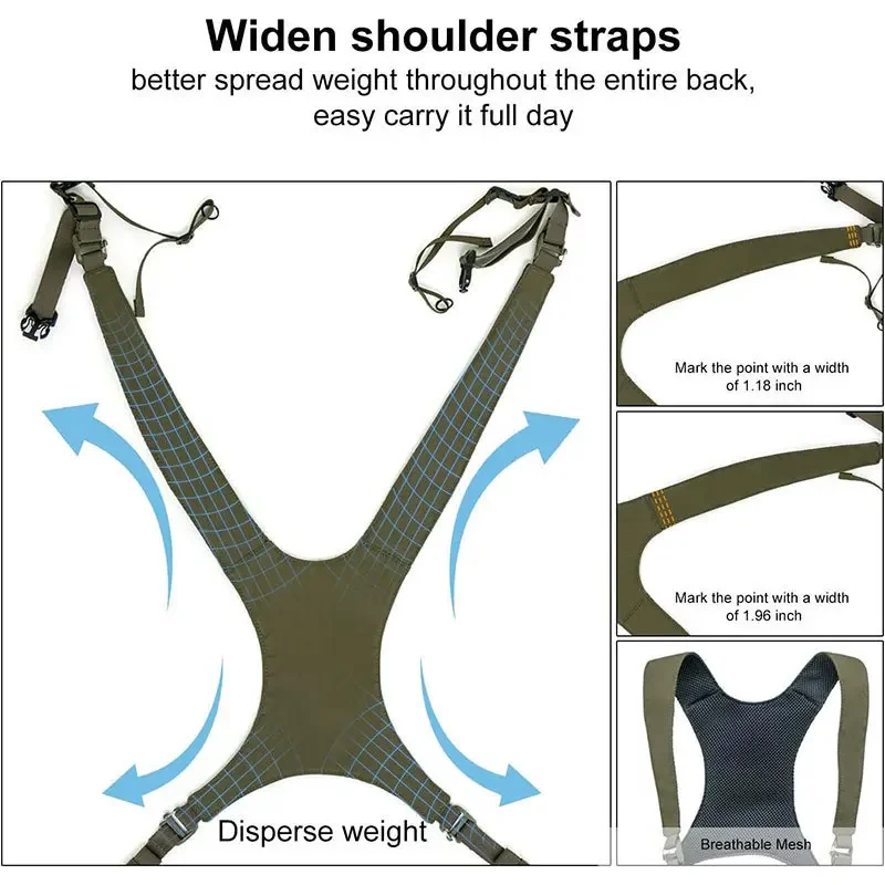 حزمة صدر بحزام مجهر: حافظة بينو مع جيب محدد المدى لمراقبة الطيور والمشي لمسافات طويلة، حقيبة أمامية مقاومة للماء