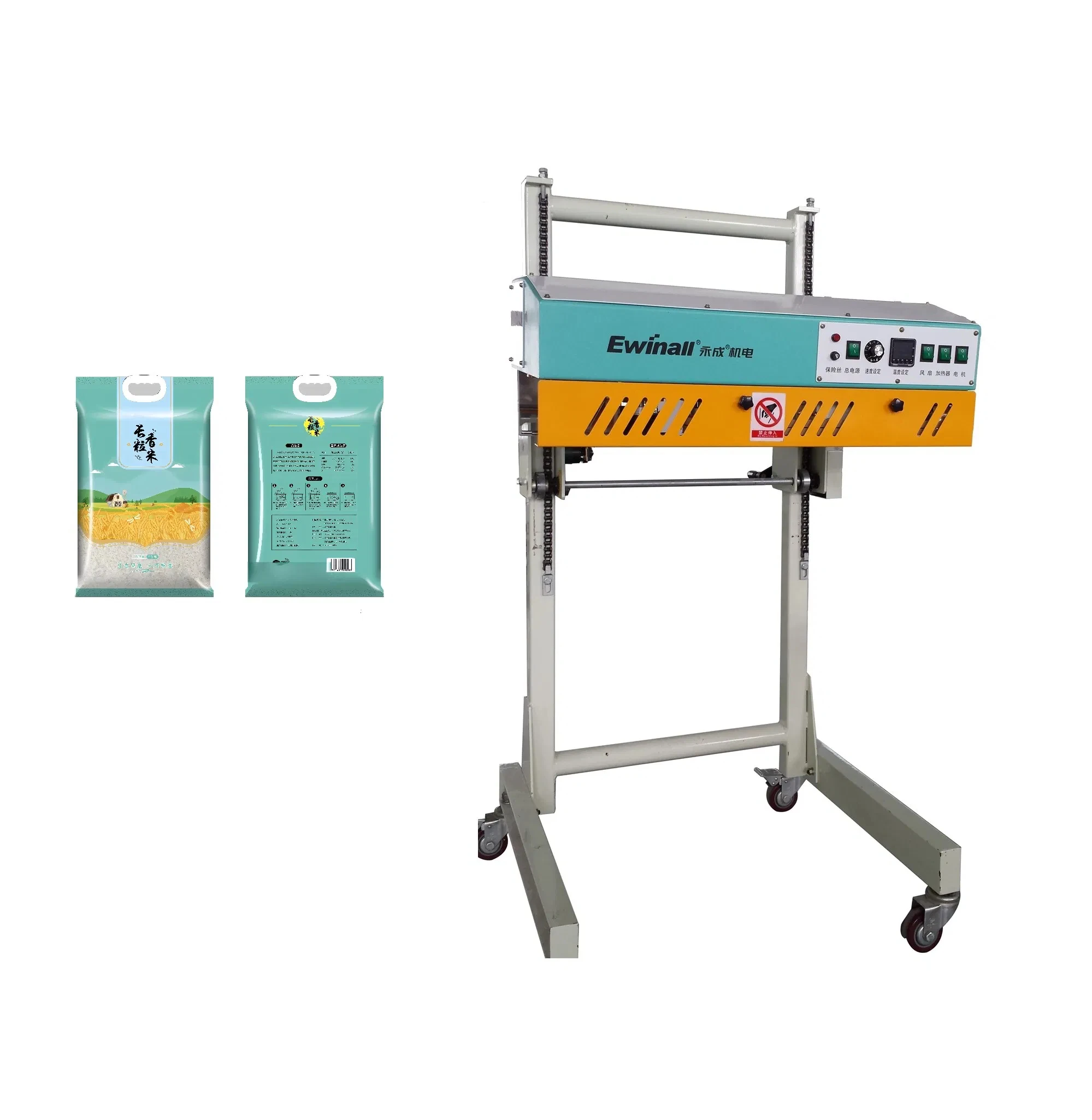 Electric High-Speed Automatic Plastic Bag Sealer Dual-Channel Heat Sealing Adjustable Temp Control Chemical