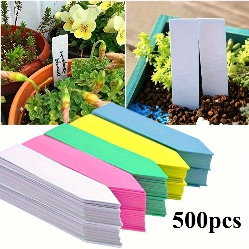 500pcs Waterproof Plastic Plant Labels - Durable, Reusable, Weatherresistant Garden Tags for Nursery & Outdoor Use