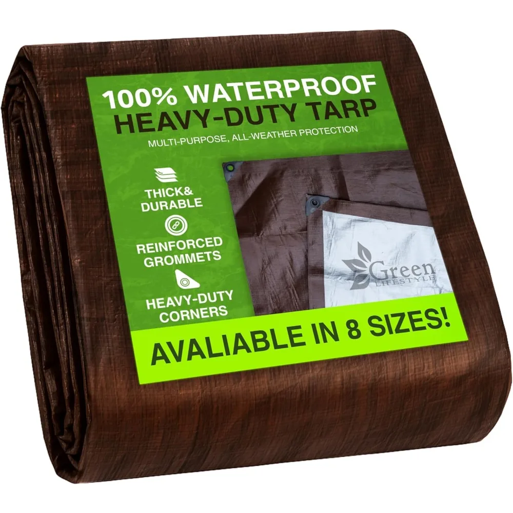 

Heavy Duty Waterproof Tarp 12x16 for Camping, Car Cover, Roof Protection and Outdoor Use