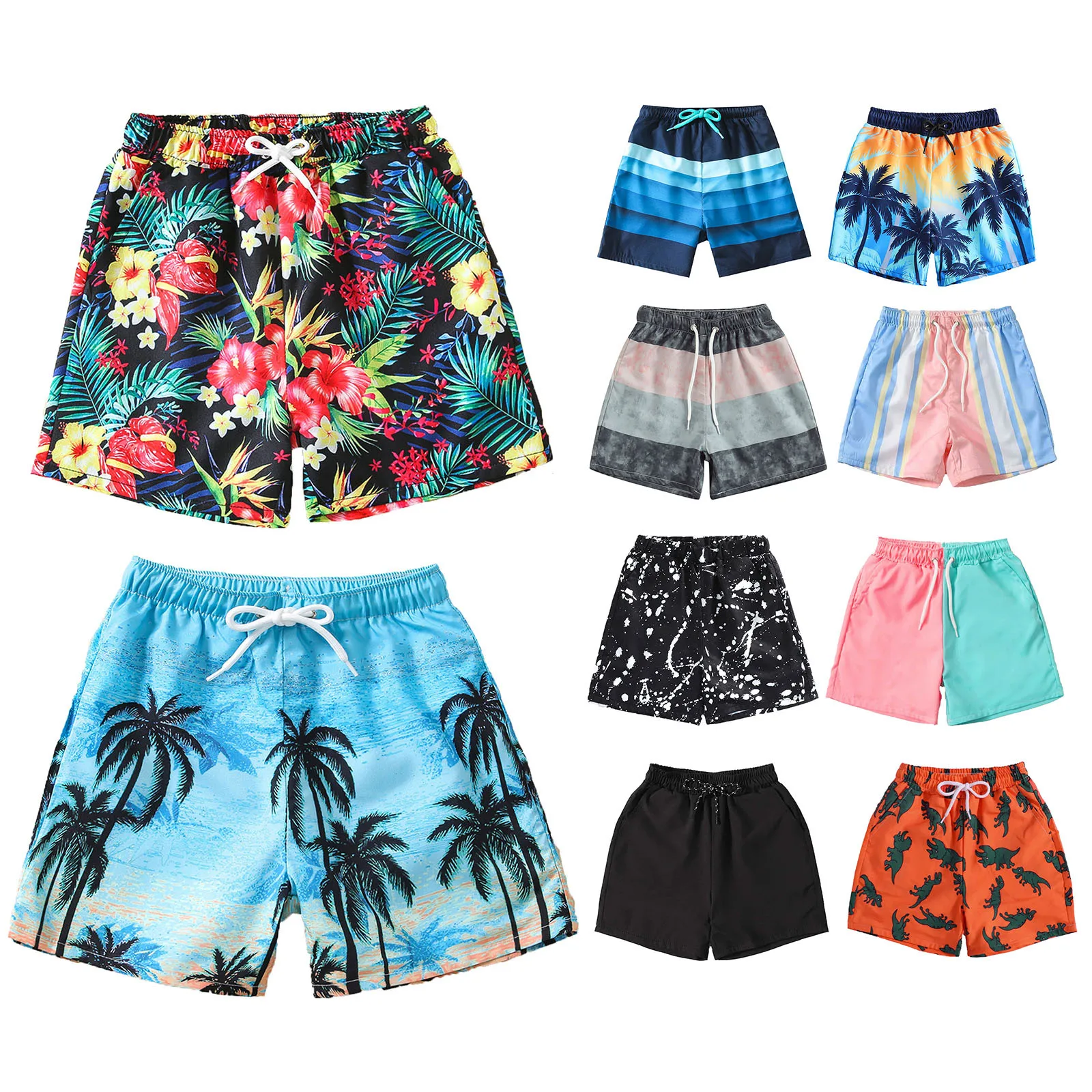 Beach Boys Kids Bathing Suit Swimming Pull On Trunks Toddler Swim Infant Prints Shorts Boys Swimsuit Hawaii Swimwear Купальники