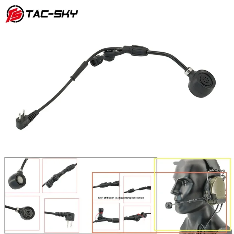 TAC-SKY Tactical HEADSET Adapter 2 Pin MIC Accessory for COMTA III II V Ear Protection Shooting Headphones