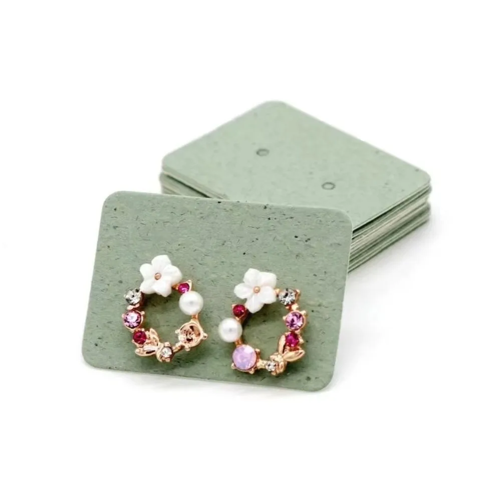100pcs 3.5x2.5cm Stud Earring Display Holders Paperboard Hang Hole Design Earring Cards Jewelry Display Holders Retail Display