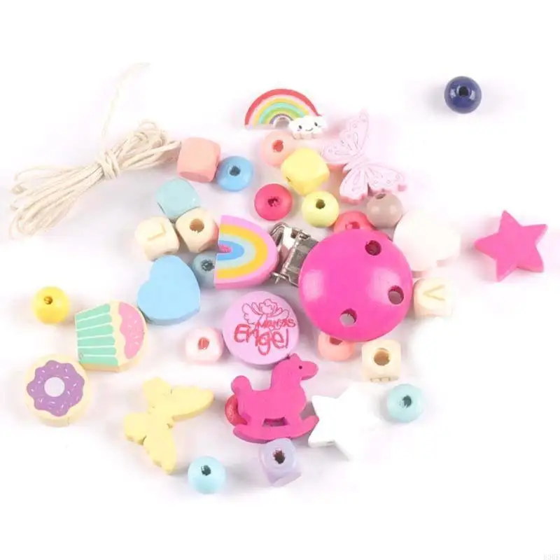 

E06F Baby Color деревянные бусинки DIY Цепь сочинения