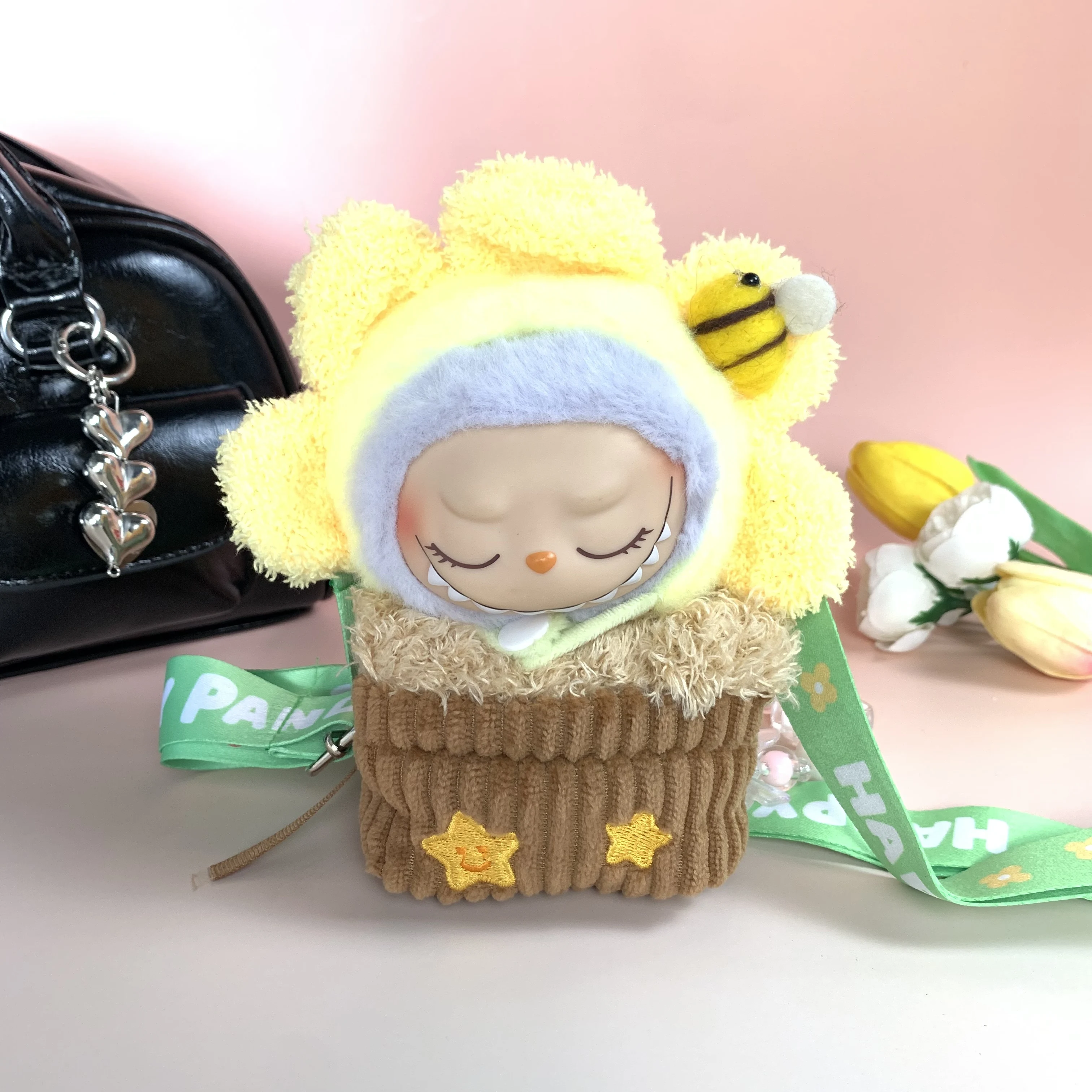 Костюм цветочного горшка Labubu — комплект переноски для прогулок с позитивной фигурой и сумкой через плечо