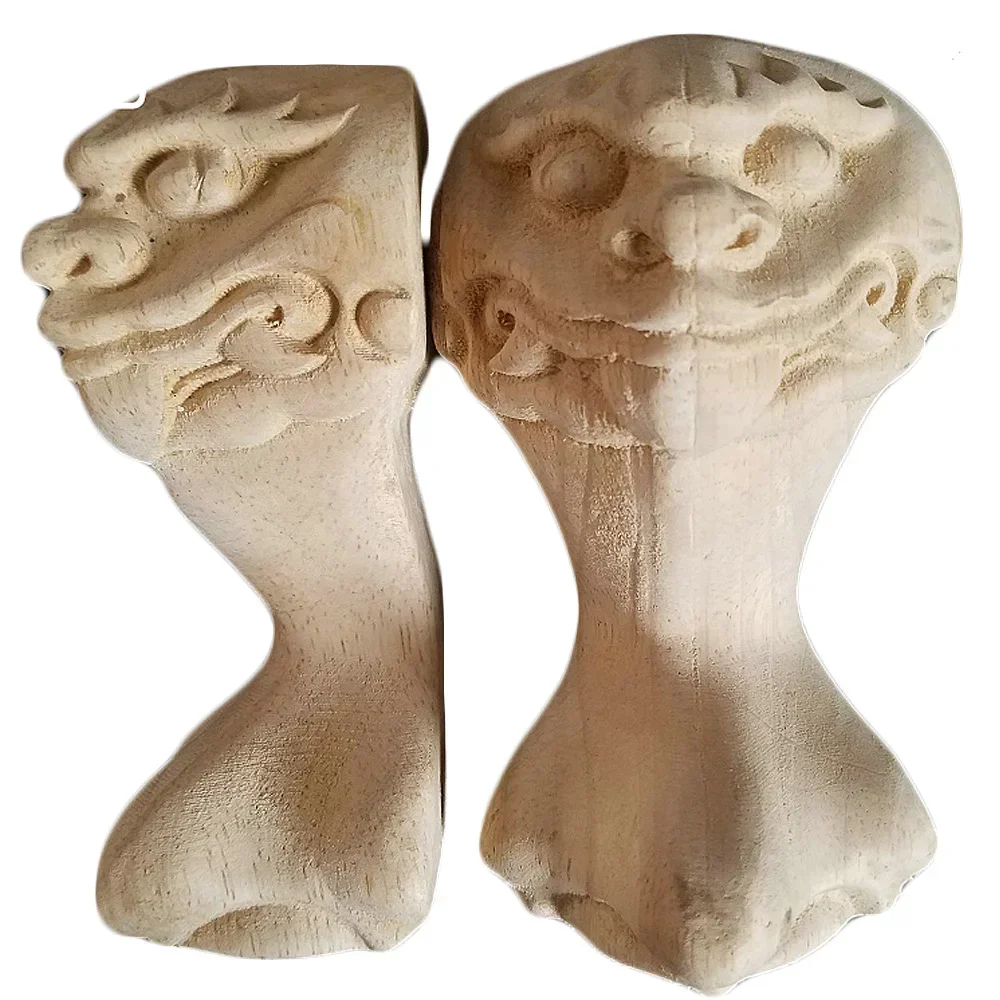 1PC 12-18cm Carved Cabinet Sofa Wardrobe Tea Bedside Bathroom European Style Solid Wood Table Feet Home Decoration Accessories
