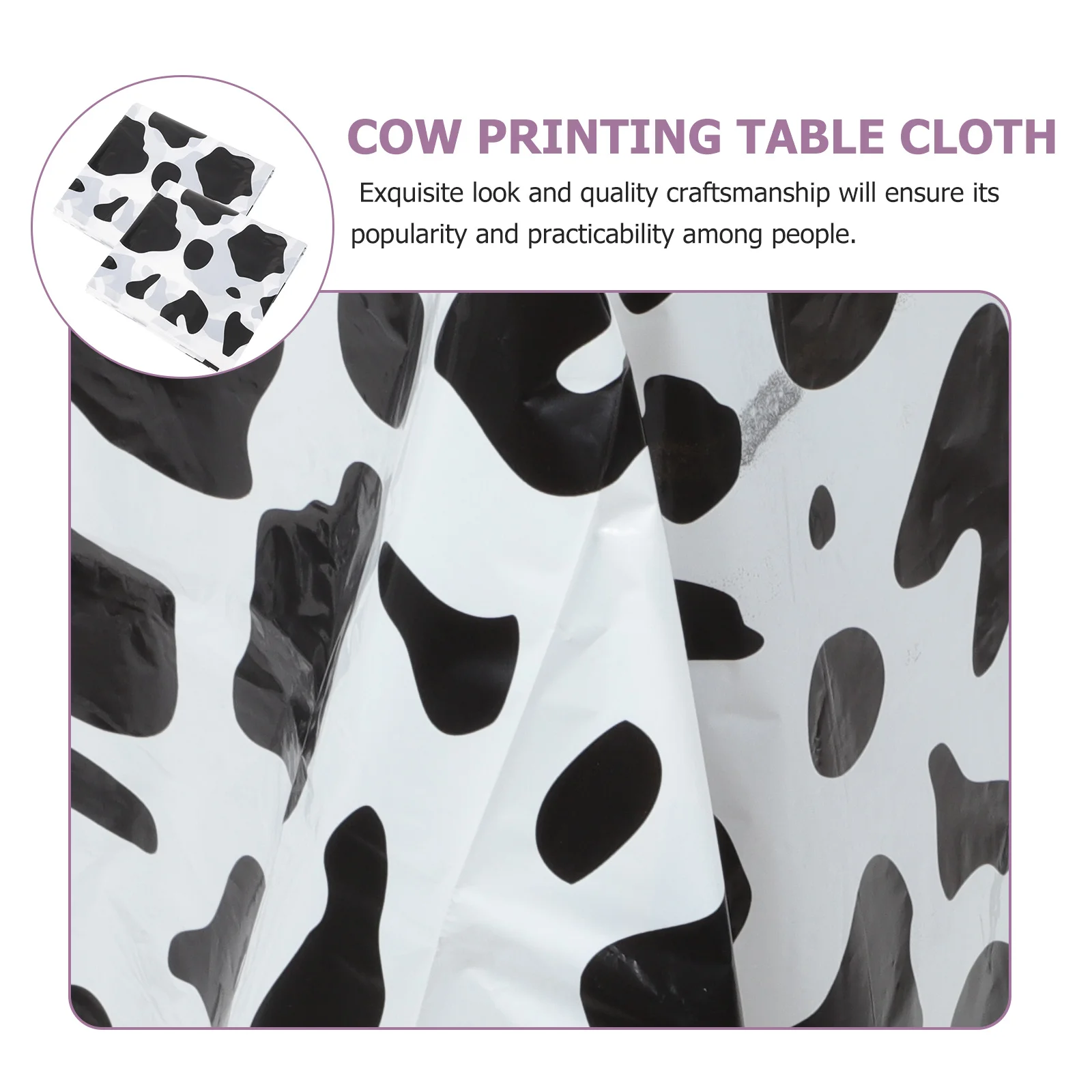 

2Pcs Cow Pattern Tablecloth Practical Anti Scalding Cloth for Kitchen Cafe Shop Everyday Use Tablecloth Table Covering