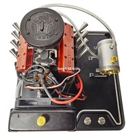 V8 Engine Model Metal 28cc 4 Stroke Gasoline Engine Model Water Cooled Version Finished Product with Base FS-V800G Toys Gift
