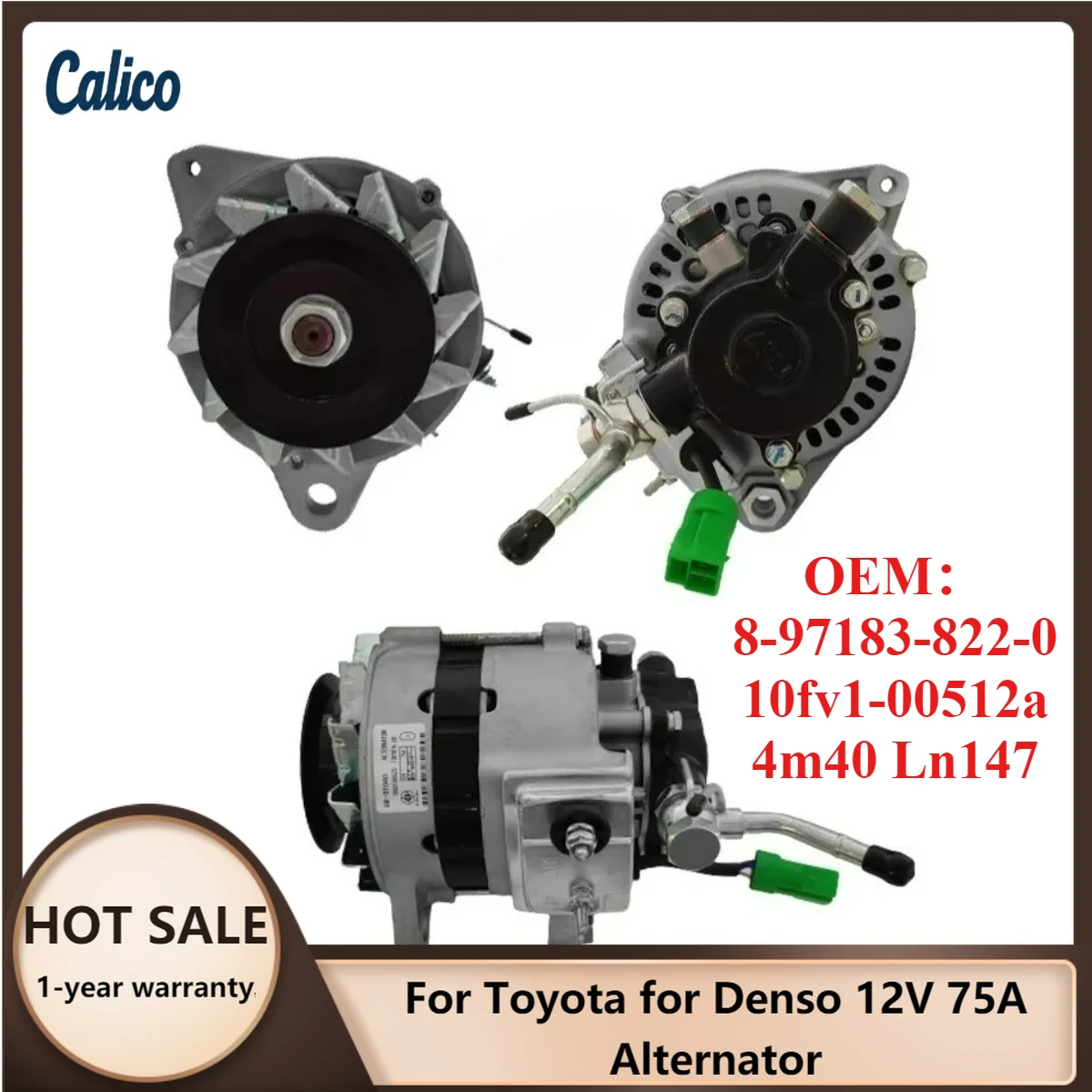 

Прямые поставки с завода: Генератор 12V 75A для Toyota Denso 8-97183-822-0 10fv1-00512a 4m40 Ln147