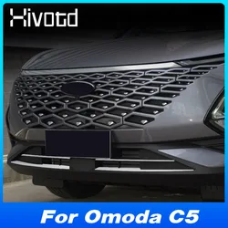 Car Front Bumper Grille Stainless Steel Chrom Decoration Strip Cover For Omoda C5 2024 Auto Exterior Modification Accessories