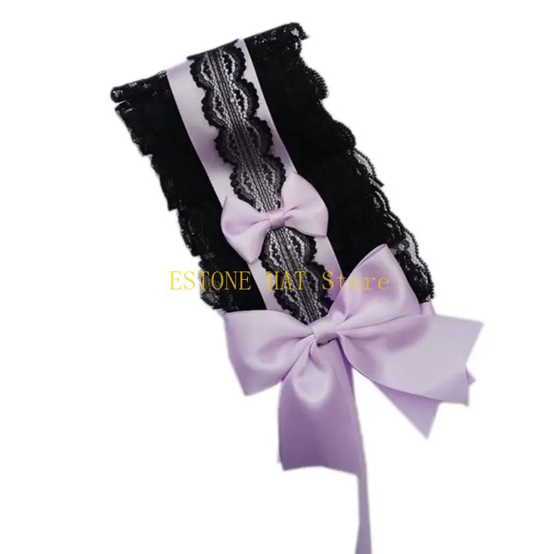 

49MF Anime Maid Headband Cosplay Party Headband Ruffle Lace Hairband Girls Costume Balls Hairband Women Sweet Headwear