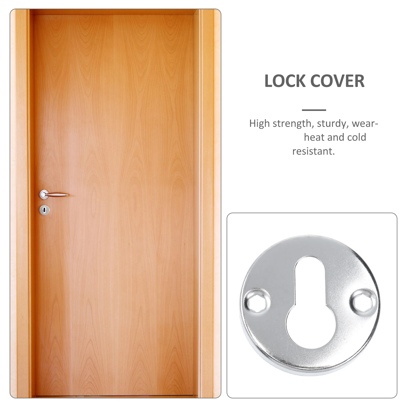 

2 Sets Door Lock Cylinder Cover Keyhole Protection Cap Silver Decorative Wear Resistant Weatherproof for Cabinet Wardrobe Drawer