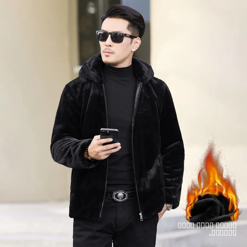 

Men's Casual Mink Jaet Thiened Warm Turn-down Collar Lightweight Faionable Autumn Winter New Sle Busin Gentleman S...