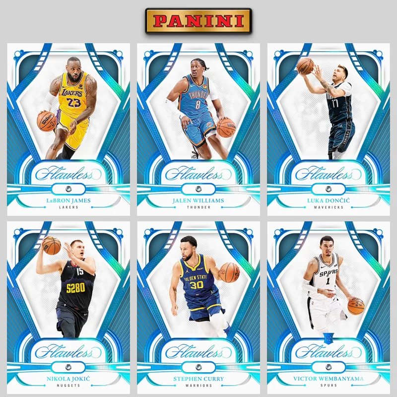 

Panini 2024 NBA Flawless Base Platinum James Doncic Jokic Curry Wembanyama Diy Basketball Star Trading Cards Gift Collection