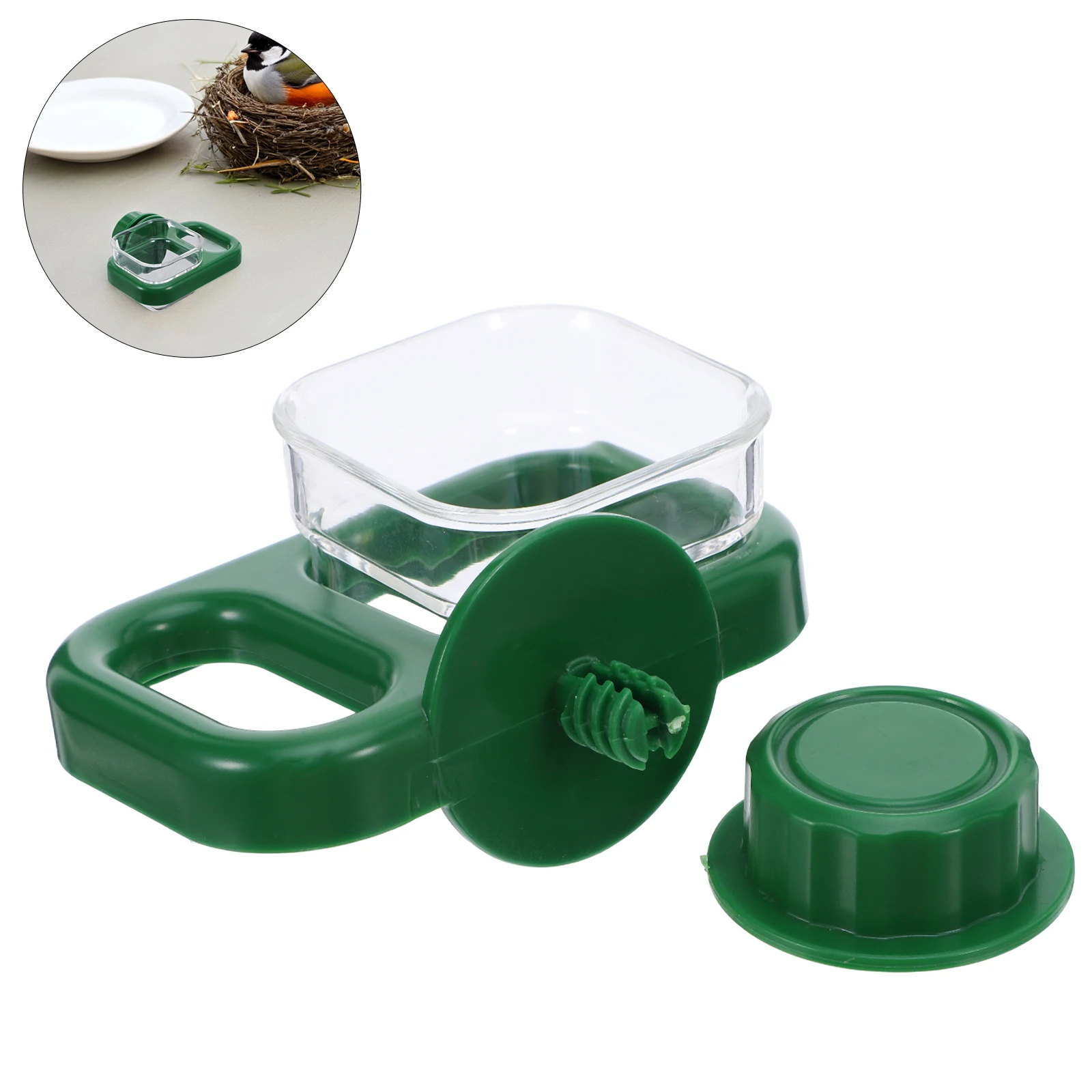 

Automatic Bird Cage Water Feeder Green Hanging Parakeet Waterer Dripless Pet Drinkers For Small Animals Dispenser