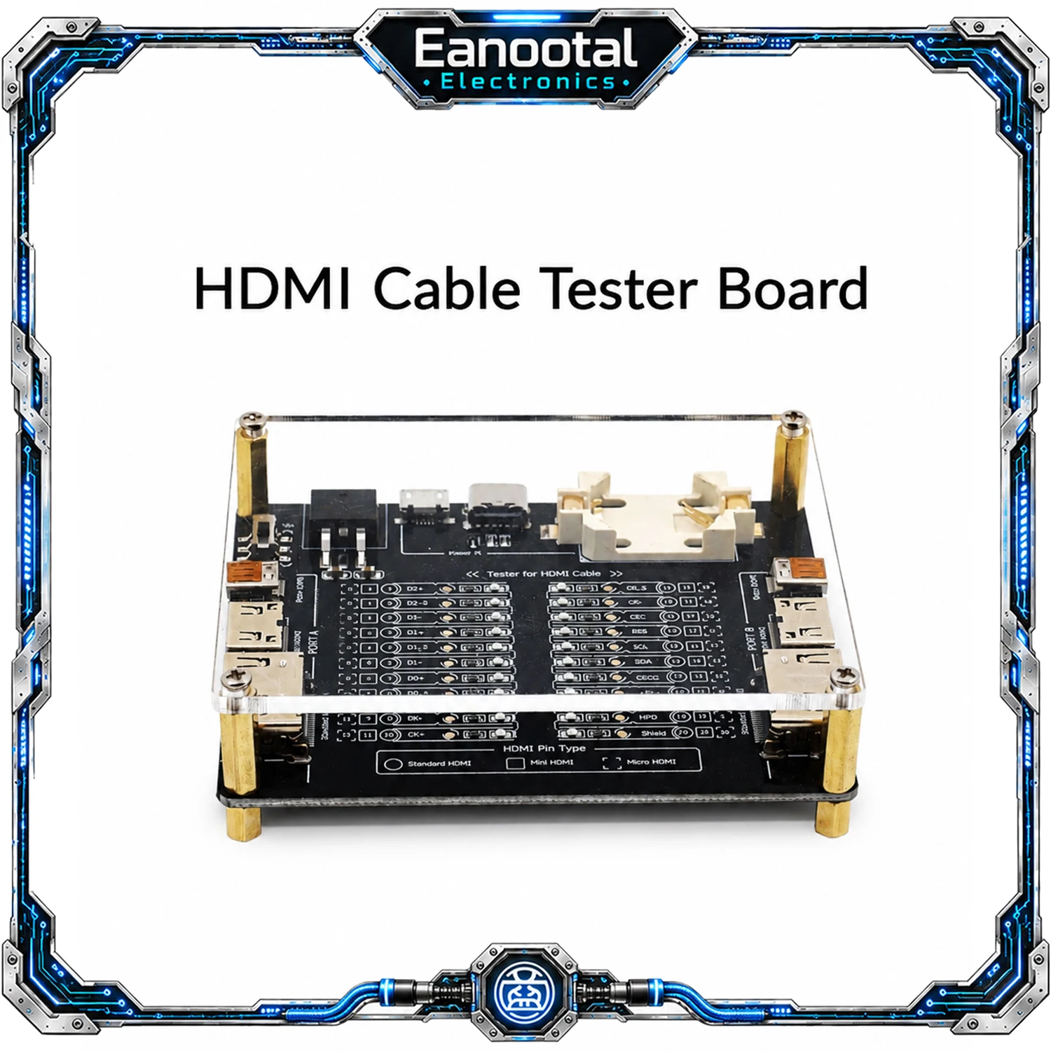 Carte de test de câble DisplayPort standard et Mini DP, outil de diagnostic de connexion de broches avec indicateurs LED