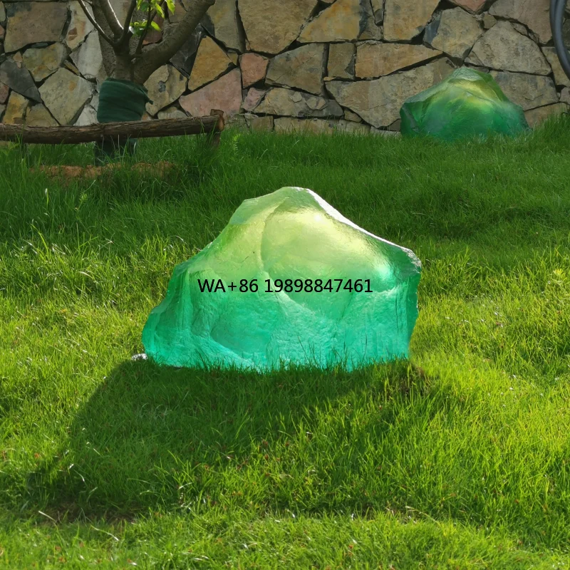 

LED Fiberglass Stone Shape Mini Landscape Sculpture Motif Light