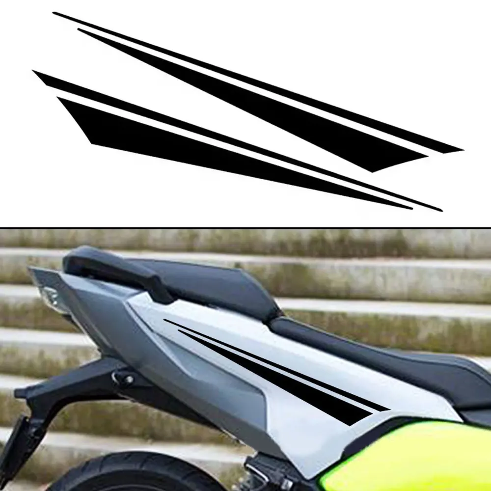 

2pcs Motorcycle Side Fuel Tank Vinyl Decoration Decal Body Color Blocked Striped Sticker Fender Waterproof Sticker Accessories