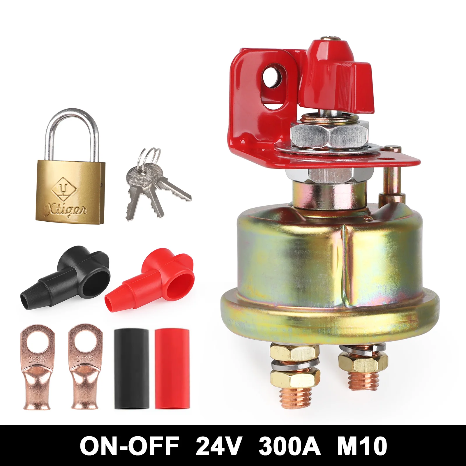 

12-48V 200A Rotating Power Supply Main Circuit Breaker with Keyhole Rotary Battery Switch Kit for Camper Boat Truck Car Marine ﻿