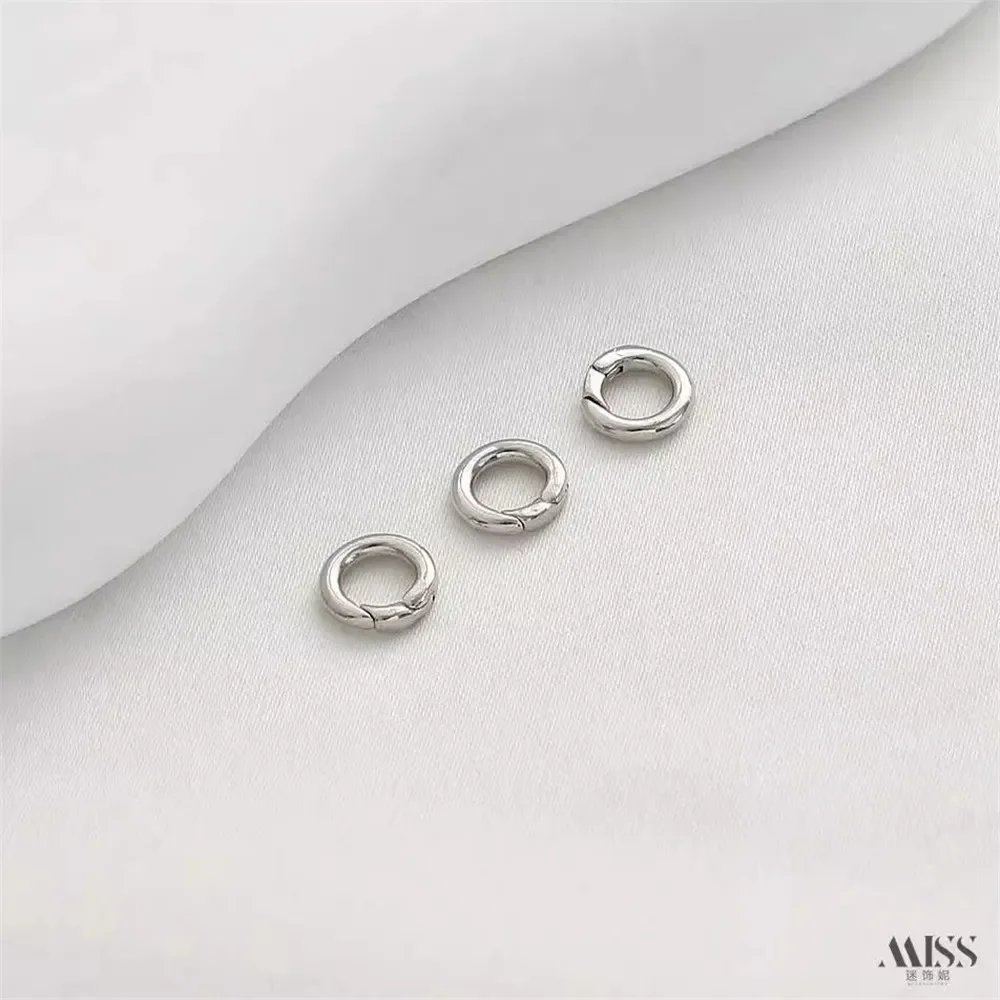 14K الذهب اللون جولة افتتاح حلقة مشبك على شكل حرف G، مشبك حلقة سوار DIY، قلادة، اتصال النهاية، اكسسوارات المجوهرات.