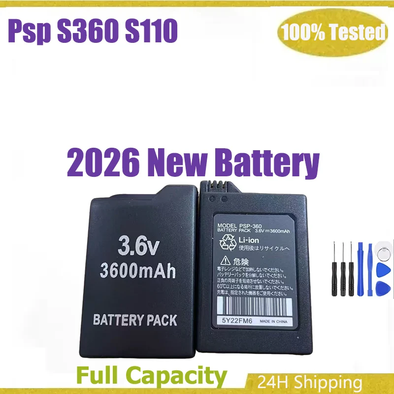 Batería Nueva para Sony PSP S360 S110, PSP3000, PSP2000, PSP 2000, 3000, 2001, 3004, 3.6V 3600mAh, Consola Portátil, Recargable